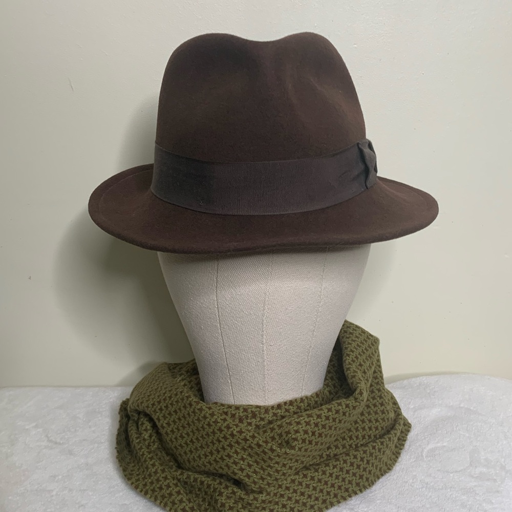 JHats Americana Collection VTG Brown Wool Fedora